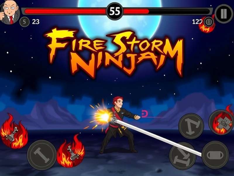 Fire Storm Ninja Game Screenshot